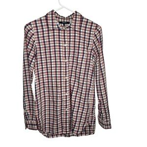 Madewell Womens XS Flannel Slim Boyshirt Palma Plaid Button Front Long Sleeve
